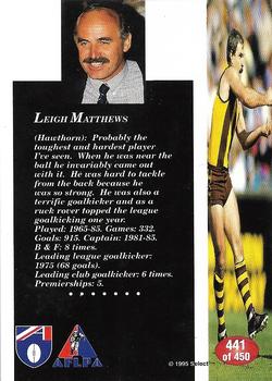 1995 Select AFL #441 Leigh Matthews Back
